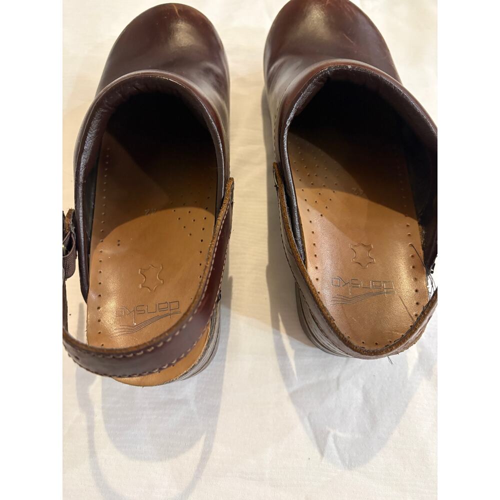 Dansko Leather Clogs Slip On Brown Womens 42 US 11-12 Adjustable Back Strap - Picture 10 of 14